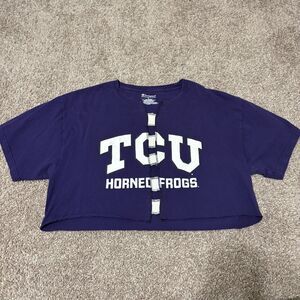 TCU Horned Frogs Cropped Champion Tee